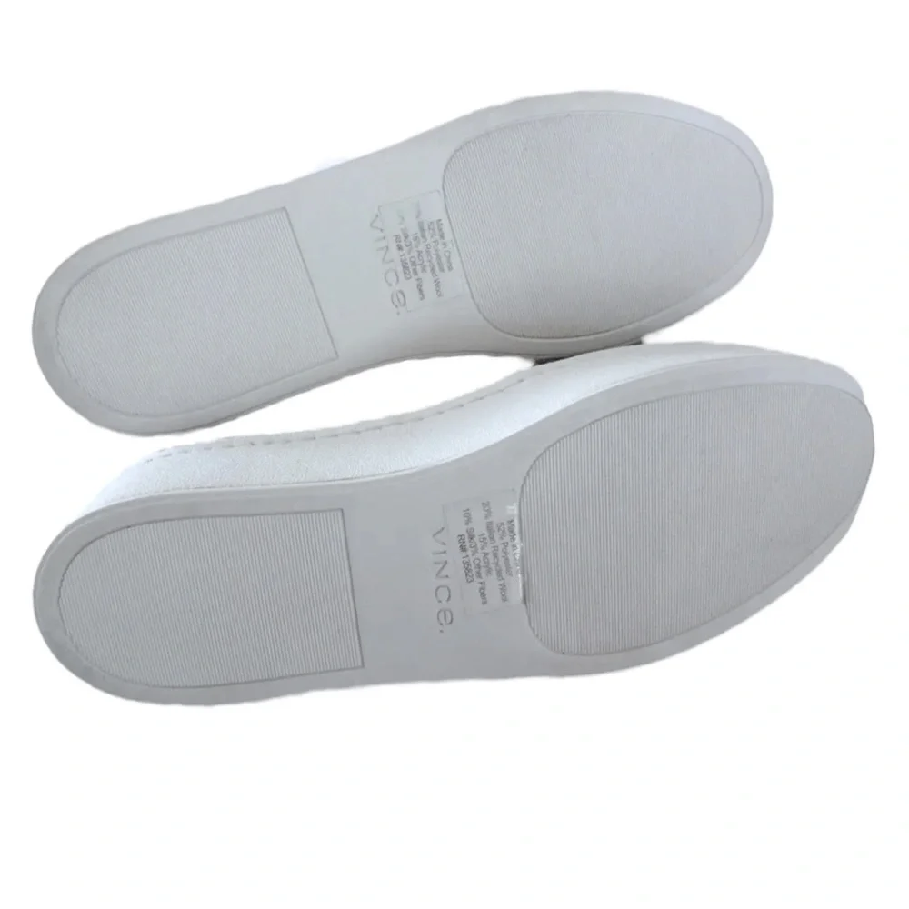 $225 Vince Warren Platform Sneakers 8 Gray Tweed Round Toe Notched Vamp Slip On - Picture 11 of 15